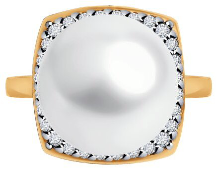 Кольцо Diamant 93-310-02600-1_17-5 размер 17.5 вес 4.22 г серебро, жемчуг купить,NaN