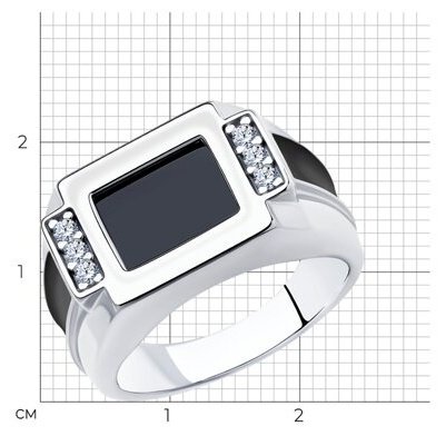 Кольцо Diamant 94-112-00488-1_225 размер 22.5 вес 6.95 г серебро, фианит, эмаль, наношпинель купить,NaN