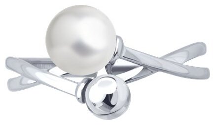 Кольцо Diamant 94-110-00003-1_17 размер 17 вес 1.4 г серебро, имитация жемчуга купить,NaN