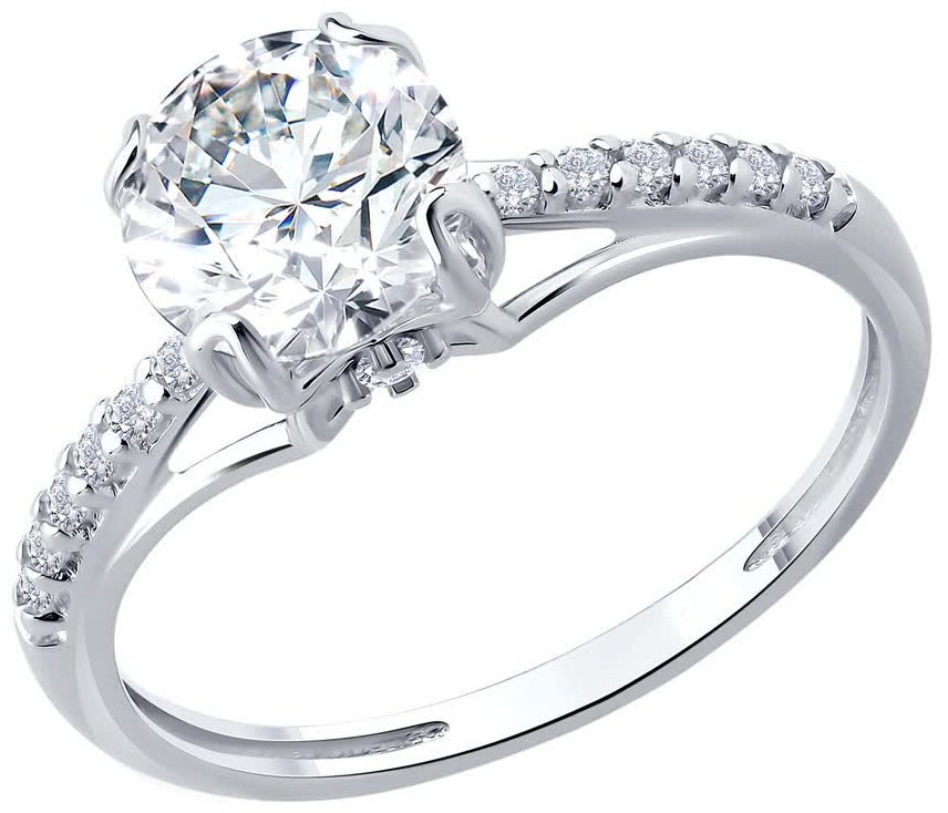 Кольцо Diamant 94-110-00035-1 размер 17 вес 1.7 г серебро, фианит купить,NaN