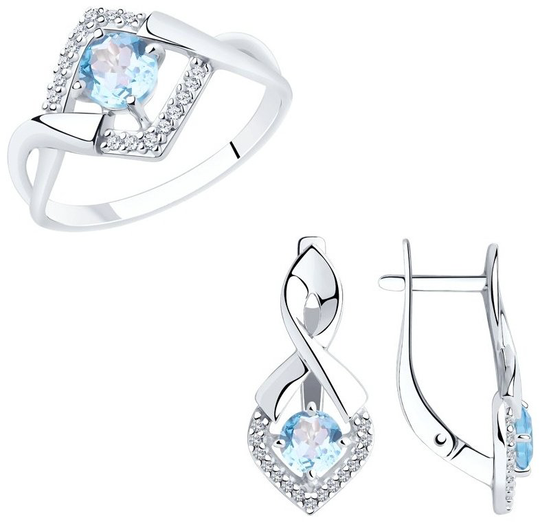 Diamant 94-310-00380-1-94-320-00380-1 вес 5.58 г серебро, топаз купить,NaN