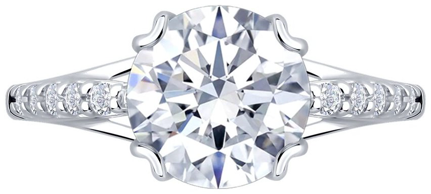 Кольцо Diamant 94-110-00035-1 размер 18 вес 1.7 г серебро, фианит купить,NaN