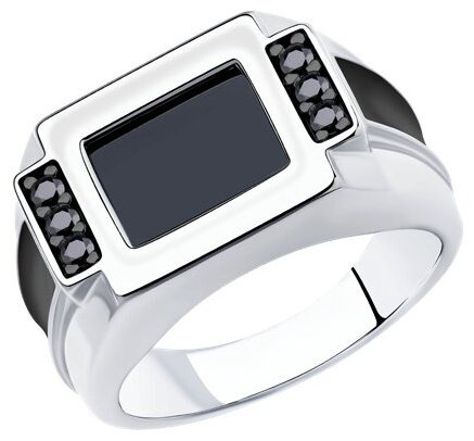 Кольцо Diamant 94-112-00488-2_21 размер 21 вес 6.56 серебро, оникс купить,NaN