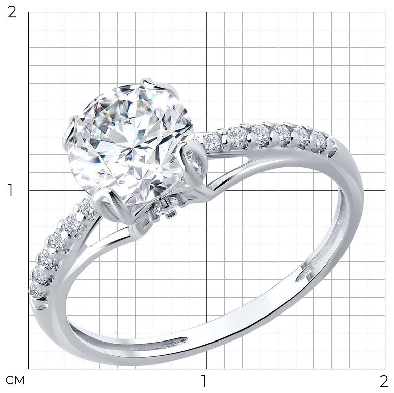 Кольцо Diamant 94-110-00035-1 размер 18.5 вес 1.7 г серебро, фианит купить,NaN