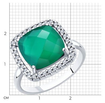 Кольцо Diamant 94-310-00433-1_17 размер 17 вес 2.99 г серебро, агат купить,NaN