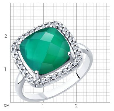 Кольцо Diamant 94-310-00433-1_17 размер 17 вес 2.99 г серебро, агат купить,NaN