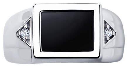 Кольцо Diamant 94-112-00491-1_18 размер 18 вес 5.89 г серебро, оникс купить,NaN