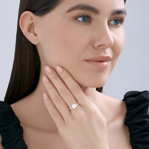 Кольцо Diamant 94-110-00035-1_17 размер 17 вес 1.75 г серебро, фианит купить,0