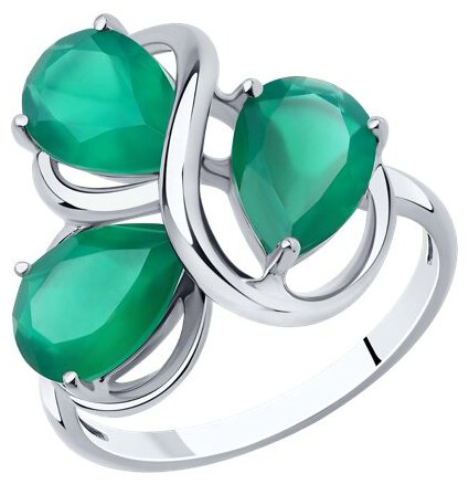 Кольцо Diamant 94-310-00439-1_18,5 размер 18.5 вес 3 г серебро, агат купить,NaN
