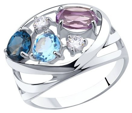Кольцо Diamant 94-310-00658-1 размер 17 вес 3.54 г серебро, аметист купить,NaN