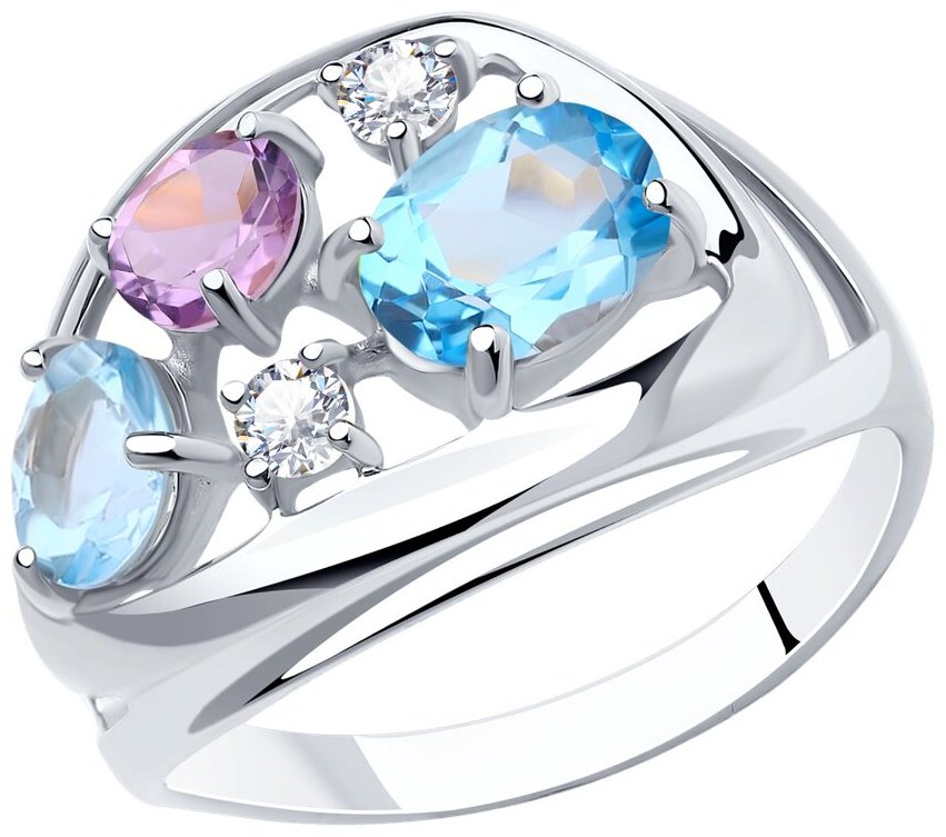 Кольцо Diamant 94-310-00660-2_19 размер 19 вес 3.26 г серебро, топаз купить,NaN