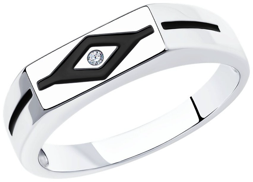 Кольцо Diamant 94-112-00781-1_225 размер 22.5 вес 4.01 г серебро, эмаль купить,NaN