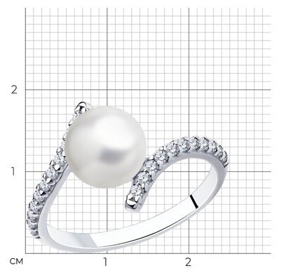 Кольцо Diamant 94-310-01118-1_18 размер 18 вес 2.273 г серебро, жемчуг купить,NaN
