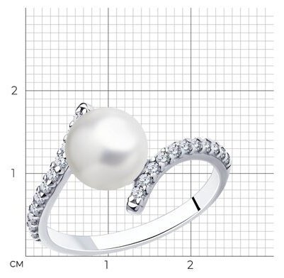 Кольцо Diamant 94-310-01118-1_18 размер 18 вес 2.273 г серебро, жемчуг купить,NaN