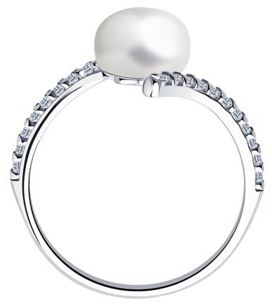 Кольцо Diamant 94-310-01118-1_18 размер 18 вес 2.273 г серебро, жемчуг купить,NaN