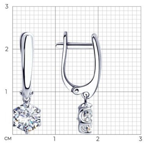 Diamant 94-121-01640-1/94-110-01633-1 вес 4.95 г серебро, фианит купить,NaN