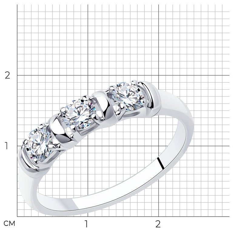 Кольцо Diamant 94-110-01304-1 размер 18 вес 1.54 г серебро, фианит купить,NaN