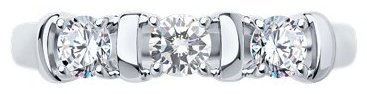 Кольцо Diamant 94-110-01304-1_17 размер 17 вес 1.54 г серебро, фианит купить,NaN