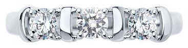Кольцо Diamant 94-110-01304-1_18 размер 18 вес 1.54 г серебро, фианит купить,NaN
