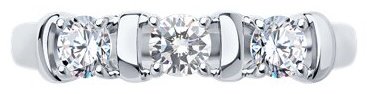 Кольцо Diamant 94-110-01304-1_185 размер 18.5 вес 1.445 г серебро, фианит купить,NaN