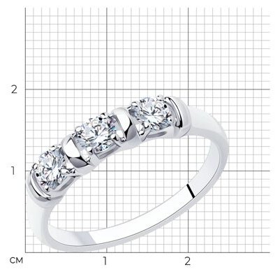 Кольцо Diamant 94-110-01304-1_19-5 размер 19.5 вес 1.54 г серебро, фианит купить,NaN