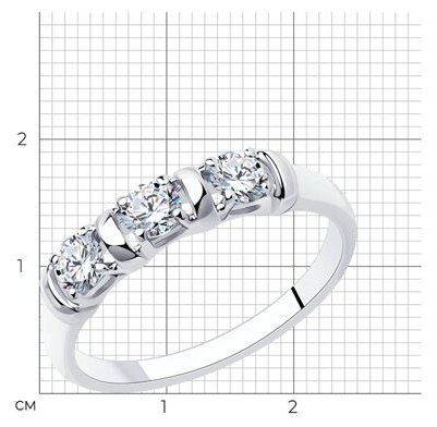 Кольцо Diamant 94-110-01304-1_19-5 размер 19.5 вес 1.54 г серебро, фианит купить,NaN