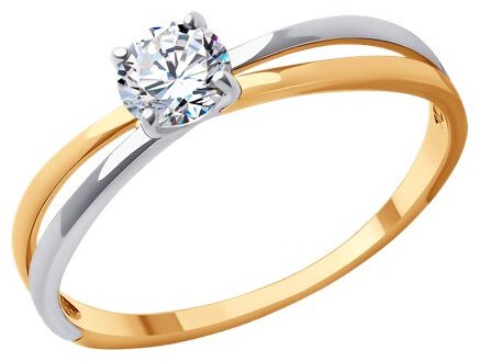 Кольцо Diamant D51-110-01726-1_s размер 17.5 вес 1.51 г золото, фианит купить,NaN