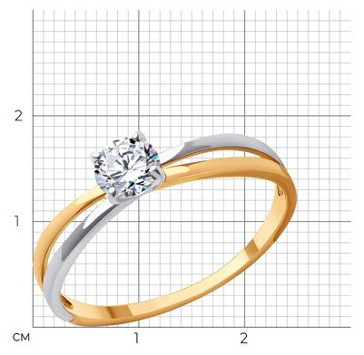 Кольцо Diamant D51-110-01726-1_s размер 17.5 вес 1.51 г золото, фианит купить,NaN