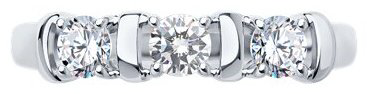 Кольцо Diamant 94-110-01304-1_195 размер 19.5 вес 1.71 г серебро, фианит купить,NaN