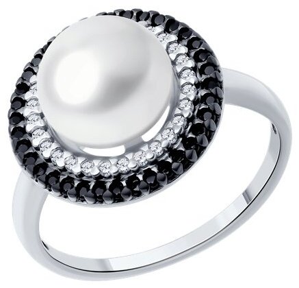 Кольцо Diamant 94-310-01918-1_17-5 размер 17.5 вес 3.89 г серебро, жемчуг купить,NaN