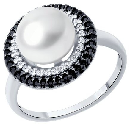 Кольцо Diamant 94-310-01918-1_17-5 размер 17.5 вес 3.89 г серебро, жемчуг купить,NaN