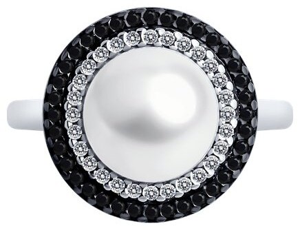 Кольцо Diamant 94-310-01918-1_17-5 размер 17.5 вес 3.89 г серебро, жемчуг купить,NaN