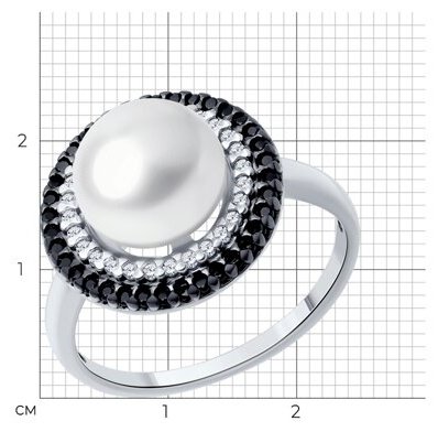 Кольцо Diamant 94-310-01918-1_17-5 размер 17.5 вес 3.89 г серебро, жемчуг купить,NaN
