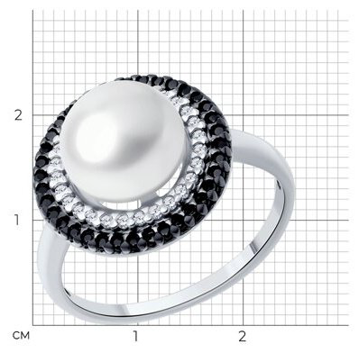 Кольцо Diamant 94-310-01918-1_17-5 размер 17.5 вес 3.89 г серебро, жемчуг купить,NaN