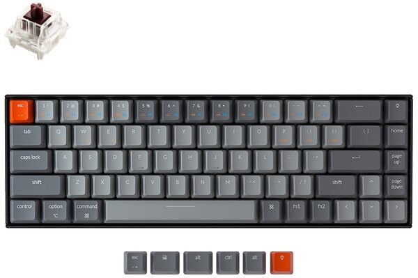 Клавиатура Keychron K6 68 Key Gateron White LED Brown K6O3_Keychron - ForteMarket Клавиатура Keychron K6 68 Key Gateron White LED Brown K6O3_Keychron купить,0