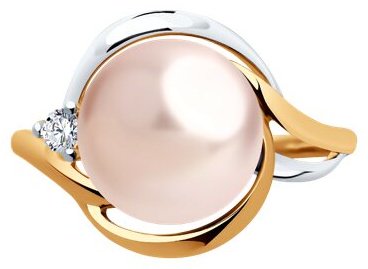 Кольцо Diamant D93-310-01925-1_s размер 19 вес 2.78 г серебро, культивированный жемчуг, фианит купить,NaN