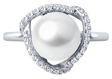 Кольцо Diamant 94-310-01922-1_17 размер 17 вес 2.48 г серебро, жемчуг купить,NaN