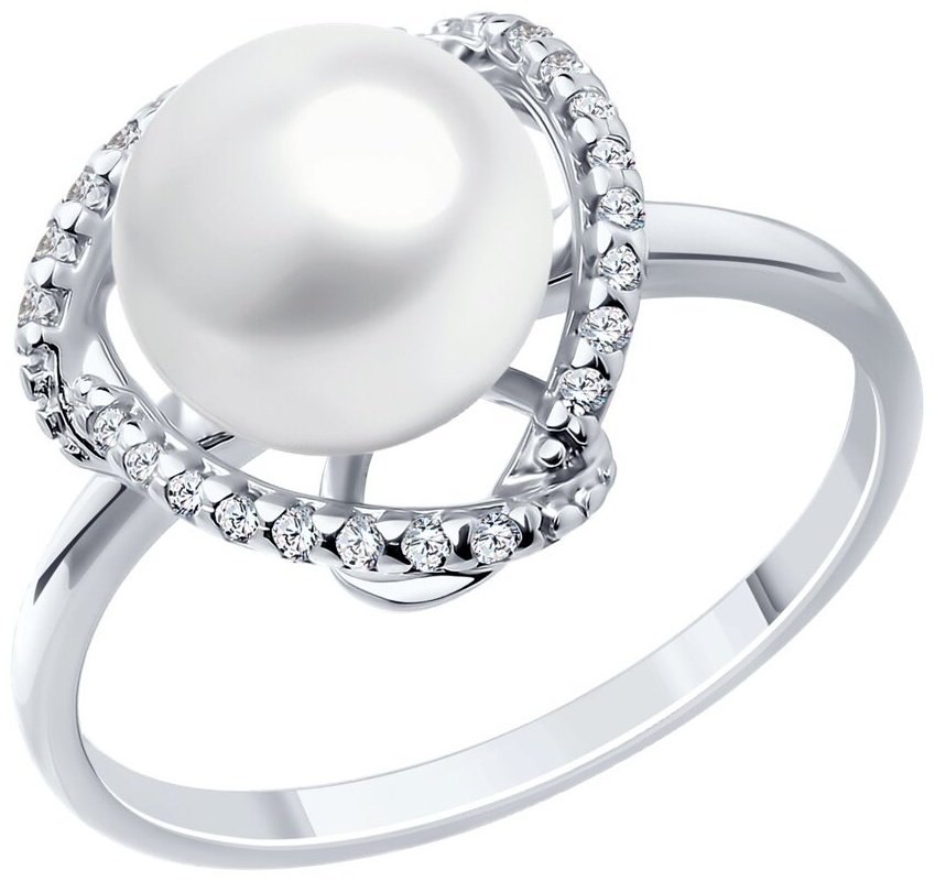 Кольцо Diamant 94-310-01922-1_18 размер 18 вес 2.47 г серебро, жемчуг купить,NaN