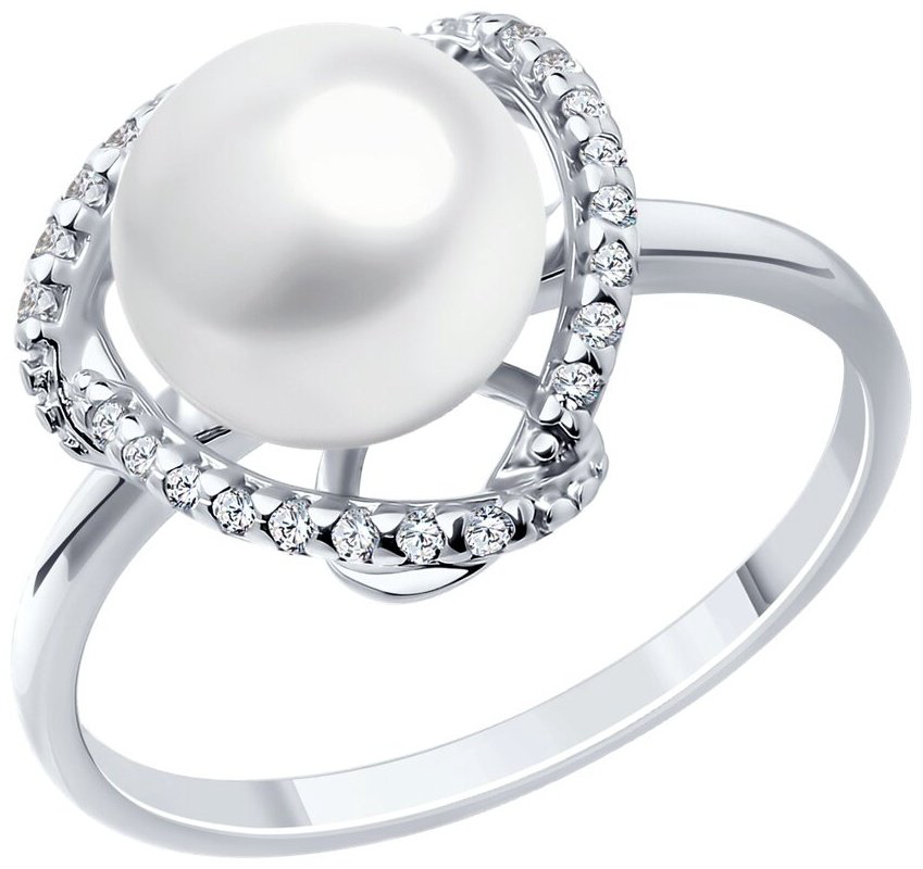 Кольцо Diamant 94-310-01922-1_18 размер 18 вес 2.47 г серебро, жемчуг купить,NaN