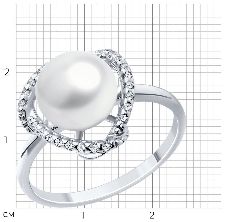 Кольцо Diamant 94-310-01922-1_18 размер 18 вес 2.47 г серебро, жемчуг купить,NaN