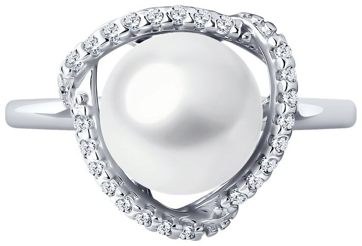 Кольцо Diamant 94-310-01922-1_18 размер 18 вес 2.47 г серебро, жемчуг купить,NaN