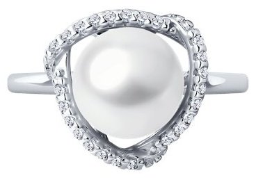 Кольцо Diamant 94-310-01922-1_18 размер 18 вес 2.48 г серебро, жемчуг купить,NaN