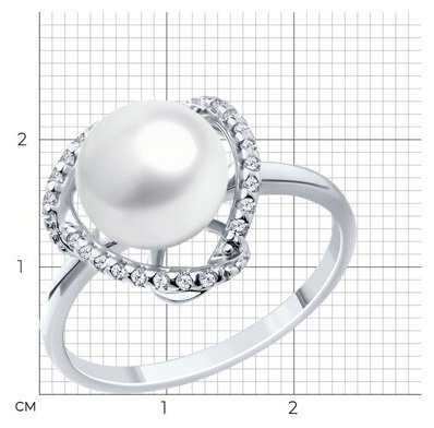 Кольцо Diamant 94-310-01922-1_18 размер 18 вес 2.48 г серебро, жемчуг купить,NaN