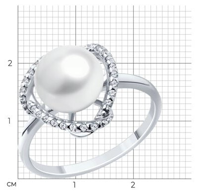 Кольцо Diamant 94-310-01922-1_19 размер 19 вес 2.48 г серебро, жемчуг купить,NaN