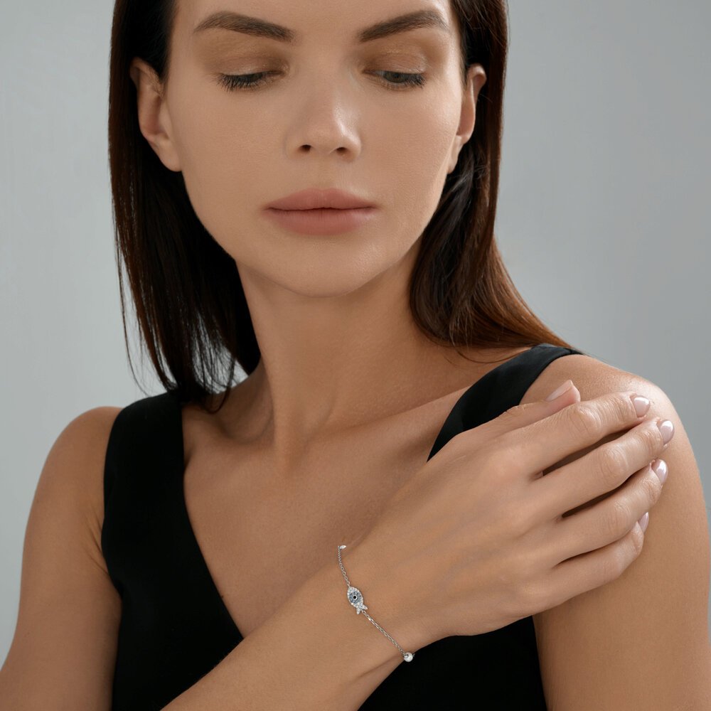 Браслет Diamant 94-150-02186-1_16 длина 16 см, вес 1.68 г серебро, плетение фантазийное купить,NaN