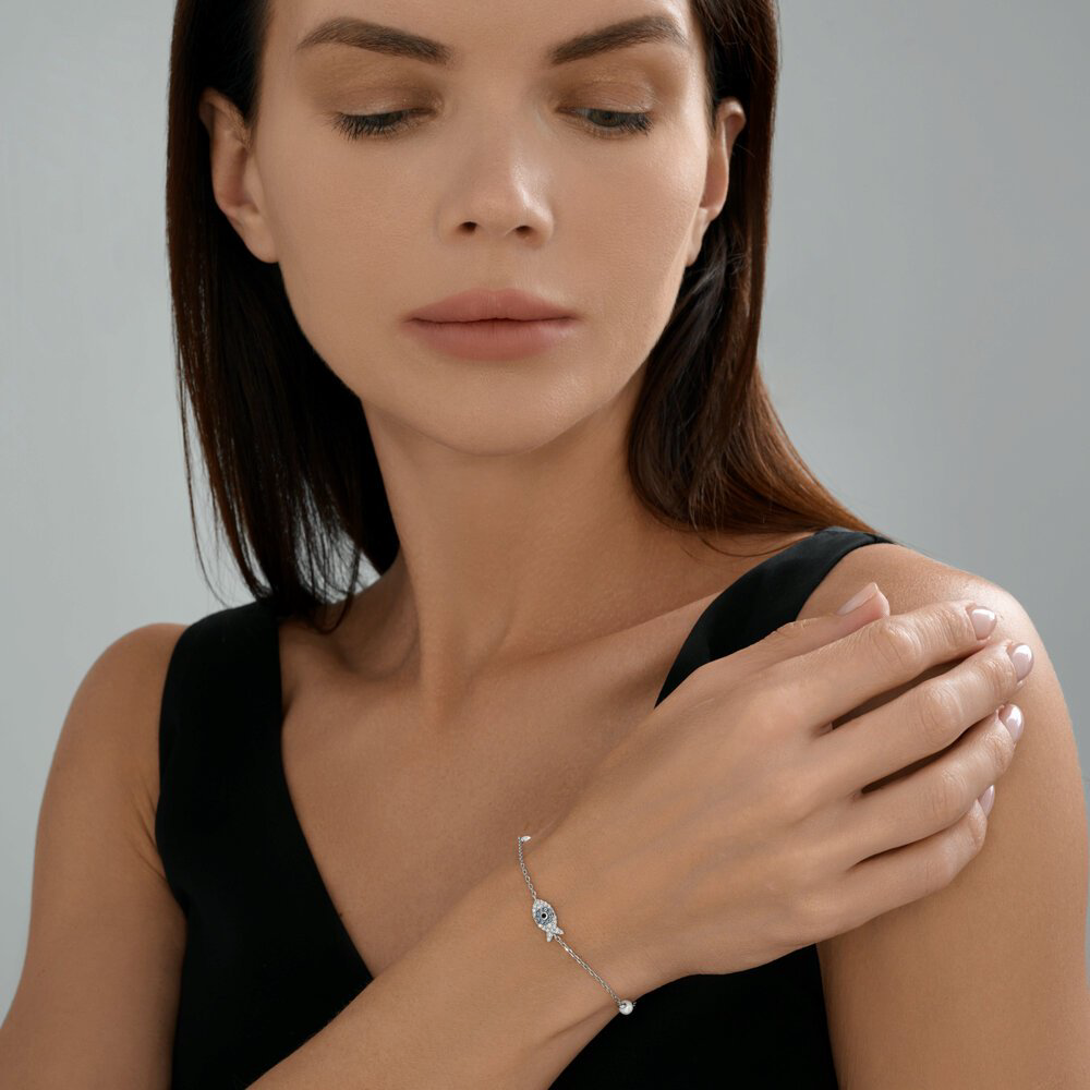 Браслет Diamant 94-150-02186-1_16 длина 16 см, вес 1.68 г серебро, плетение фантазийное купить,NaN