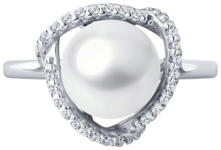 Кольцо Diamant 94-310-01922-1_19 размер 19 вес 2.53 г серебро, жемчуг купить,NaN