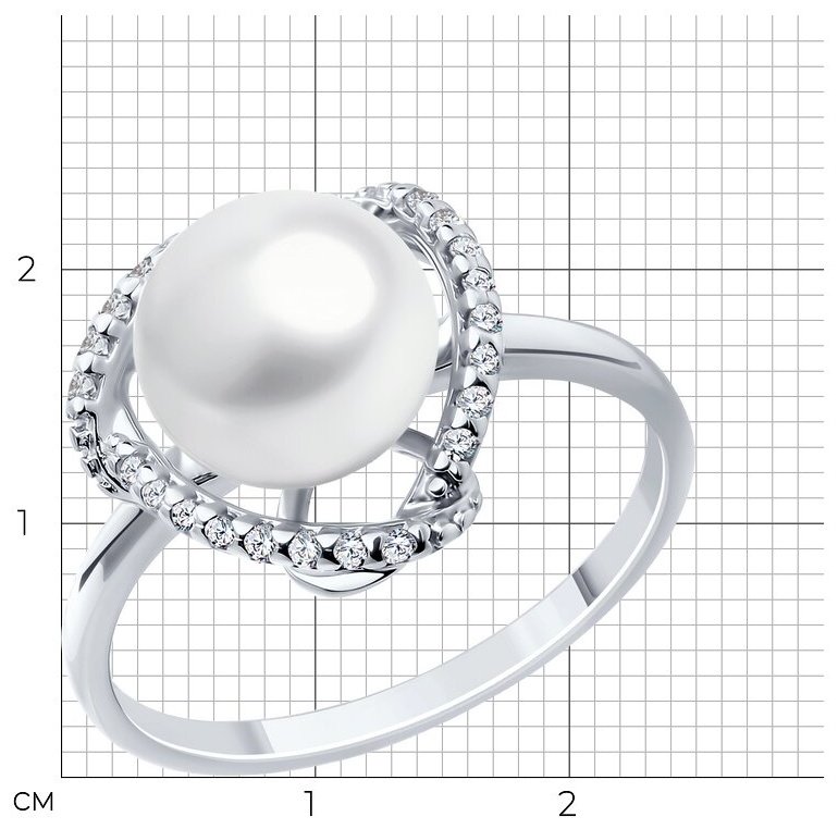 Кольцо Diamant 94-310-01922-1_19 размер 19 вес 2.53 г серебро, жемчуг купить,NaN