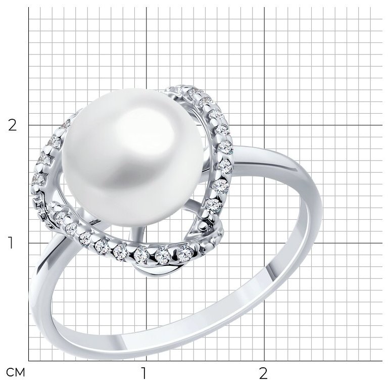 Кольцо Diamant 94-310-01922-1_19 размер 19 вес 2.53 г серебро, жемчуг купить,NaN