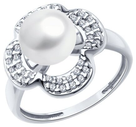 Кольцо Diamant 94-310-01923-1_18 размер 18 вес 3.06 г серебро, жемчуг купить,NaN